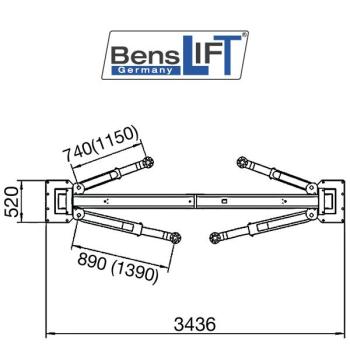 Benslift 2-Säulen Hebebühne 4,2t BL 2.42-C43